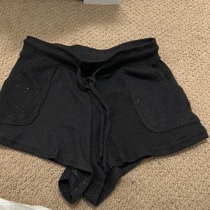 Blue notes black flowy shorts